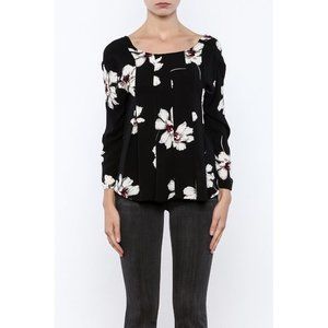 NWOT Nordstrom Anama V-Back Floral Crepe Blouse